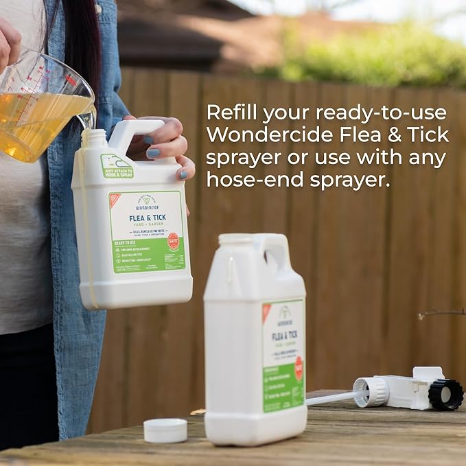Wondercide - Flea and Tick Spray Concentrate for Yard and Garden with Natural Essential Oils – Kill, Control, Prevent, Fleas, Ticks, Mosquitoes and Insects - Safe Around Pets, Plants, Kids - 16 oz