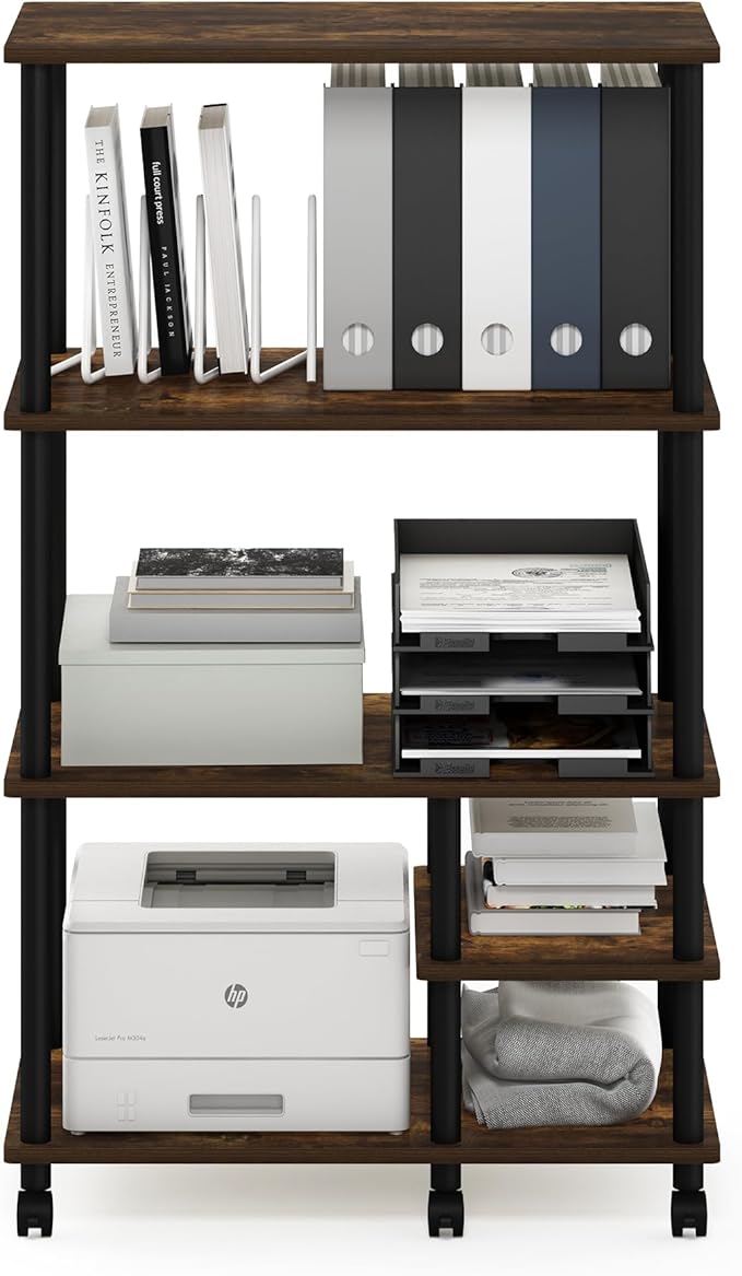 Furinno Turn-N-Tube 3-Tier Toolless Multipurpose Printer Stand Display Storage Shelf