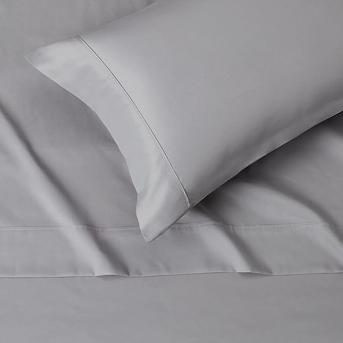 Amazon Basics Lightweight Super Soft Easy Care Wrinkle Free Microfiber 3 Piece Bed Sheet Set with 14-Inch Deep Pockets, Twin, Dark Gray, Solid, Kids, Men & Women Bedding