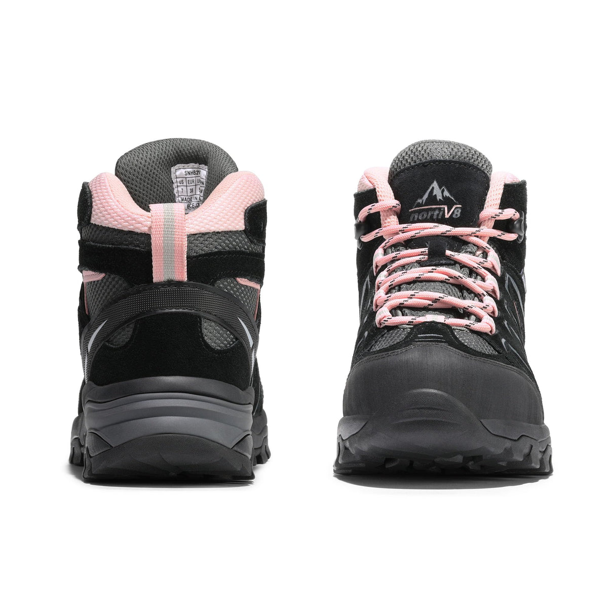 NORTIV 8 Women's Waterproof Hiking Boots Outdoor Trekking Camping Trail Hiking Boot Seeker,Size 5,Black/Pink,SNHB211W