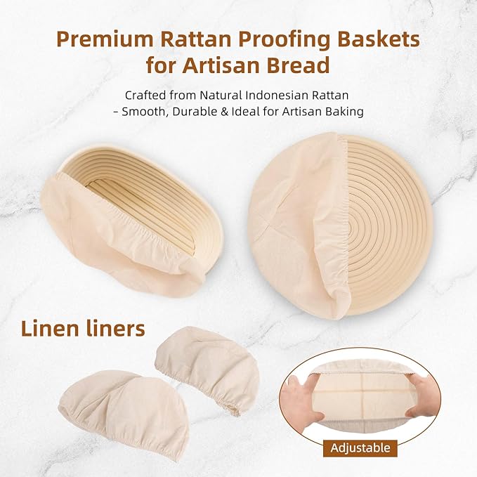 Sourdough Starter Kit, Sourdough Bread Baking Supplies, Bread Proofing Basket, sourdough starter jar, Sourdough Bread Basket, for Bread Making Baking Fermentation, Holiday Activities