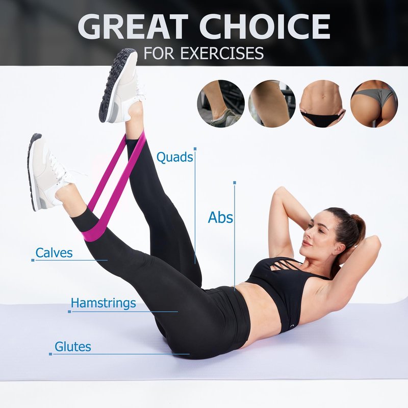 5 Set of Resistance Bands for Working Out for Women & Men, Elastic Band for Home Gym Exercise Workout, Stretch Bands, Loop Exercise Bands for Fitness, Strength, Physical Therapy, Yoga, Pilates