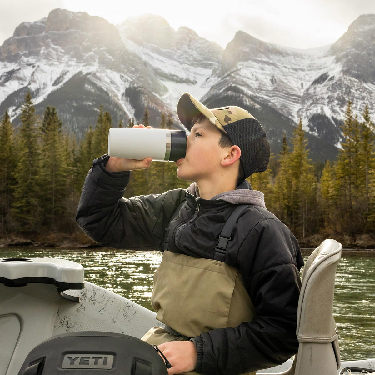 YETI Rambler 12 oz Travel Bottle, Stainless Steel, Vacuum Insulated with Leakproof Commuter Cap, Cape Taupe