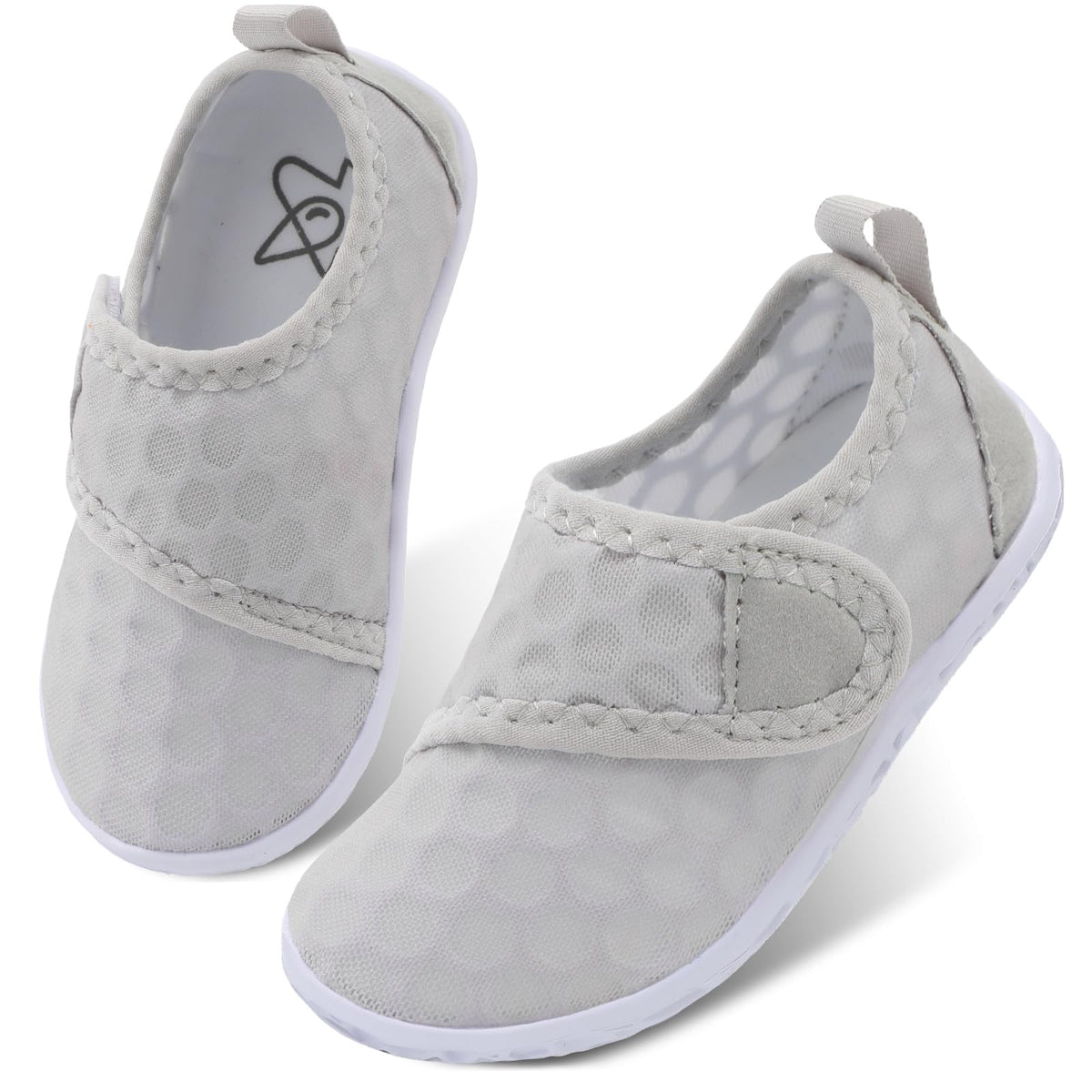 LeIsfIt Kids Water Shoes Toddler Girls Boys Swim Shoes Outdoor Quick-Dry Breathable Aqua Socks for Beach Pool Surf, LightGrey, 1 Big Kid