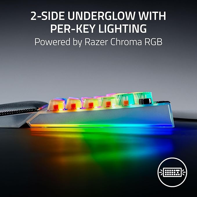 Razer BlackWidow V4 75% Mechanical Gaming Keyboard: Hot-Swappable Design - Compact & Durable - Orange Tactile Switches - Chroma RGB - MF Roller & Media Keys - Comfortable Wrist Rest - Phantom White