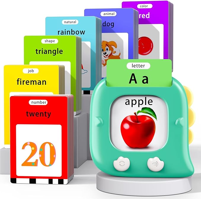 Kidzdo Dinosaur Sight Words Talking Flash Cards for 2 3 4 5 6 Years Old Boys and Girls, Easter Stuff Birthday Gifts for Toddler, Pocket Speech Learning Toys Helps Language Delay Kids, Green