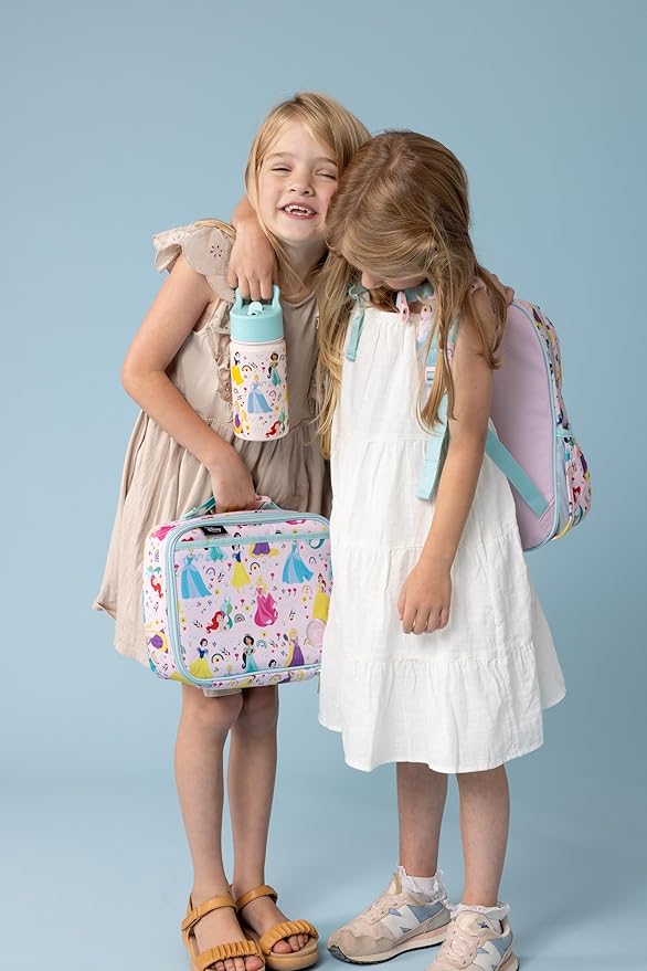 Simple Modern Disney Princess Medium Toddler Backpack, Lunch Box and Water Bottle for School, Girls | 3 pc | Princess Rainbows