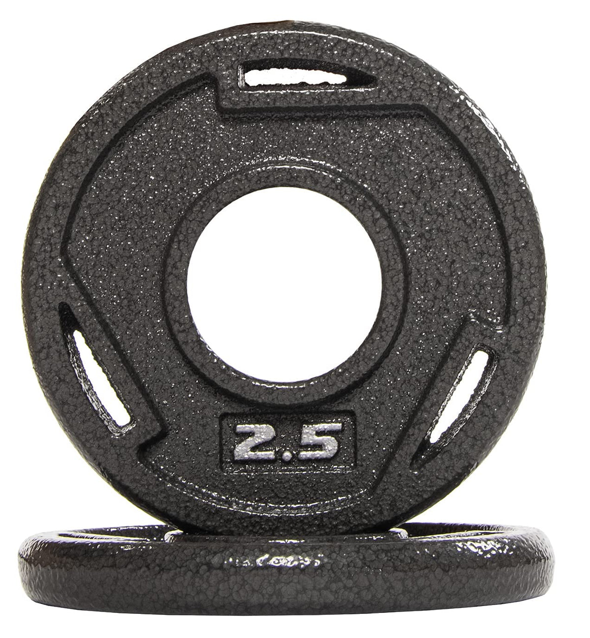 Signature Fitness Cast Iron Plate Weight Plate for Strength Training and Weightlifting, 2-Inch Center (Olympic), 2.5LB (Set of 2)
