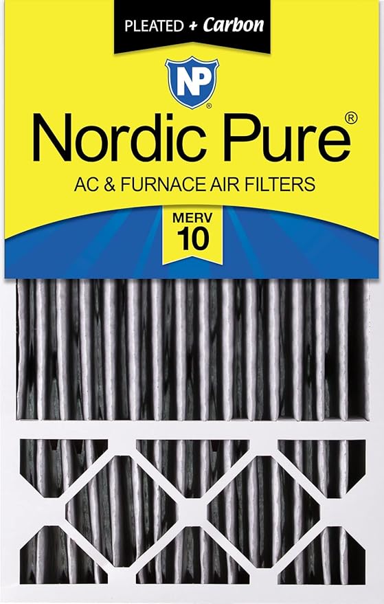 Nordic Pure 16x25x5 Honeywell Replacement Air Filters MERV 10 Plus Carbon 1 Pack