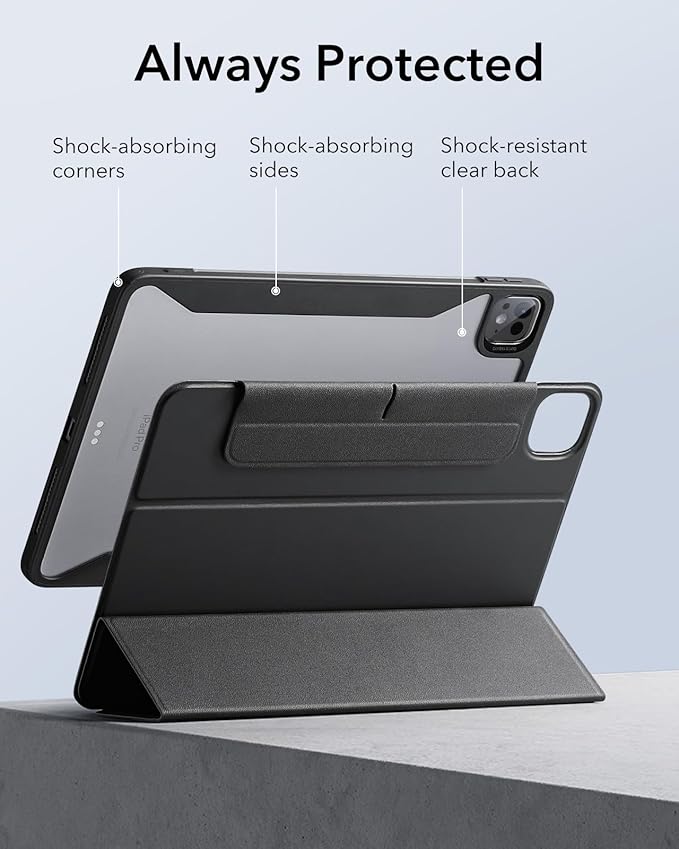 ESR for iPad Pro 13 Inch Case (M5/M4) 2025/2024, Removable Magnetic Cover, Vertical Stand, Fully Supports Pencil Pro and Pencil(USB-C), Rebound 360 Series, Black