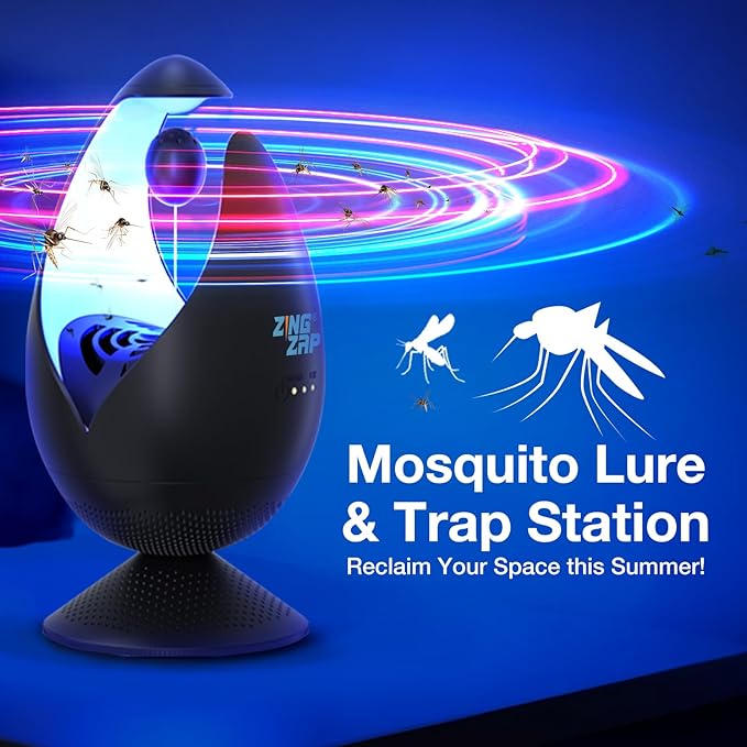 ZingZap Mosquito Magnet Trap with Double-Bait, 2X More Effective Lures and Catches Mosquitoes &Gnats, Mosquito Trap, Dusk/Dawn Smart Auto-Switch, Non-Toxic and Safe