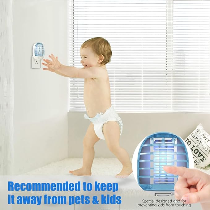 2 Packs Bug Zapper Indoor, Fly Traps for Indoors, Insect Traps for Home Mosquito Killer for Kids & Pets, Home, Kitchen, Bedroom, Baby Room, Office-8