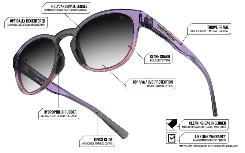 Tifosi Svago Sunglasses (Crystal Champagne, Brown Gradient)