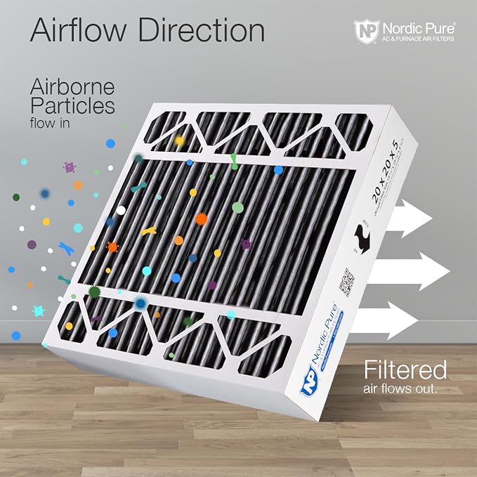 Nordic Pure 20x20x5 Honeywell Replacement Furnace Filters MERV 12 Plus Carbon 2