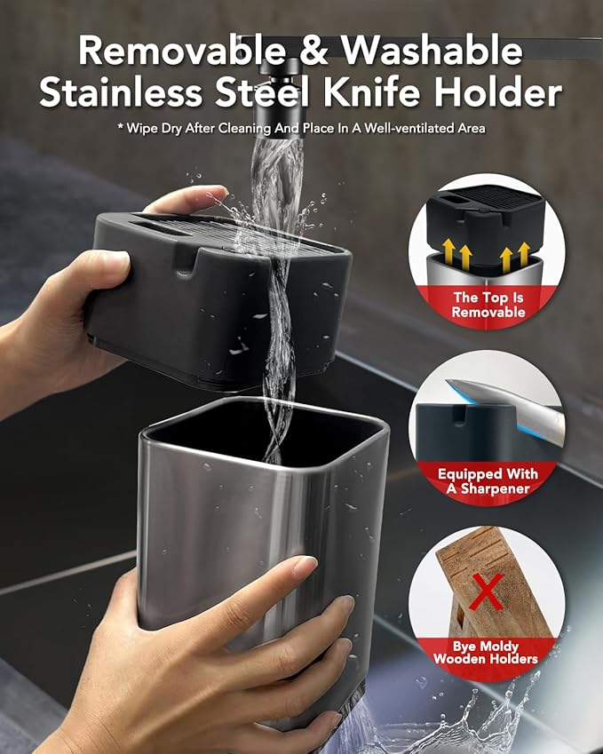 Stainless Knife Set, Kitchen Chef Knife Sets with Block