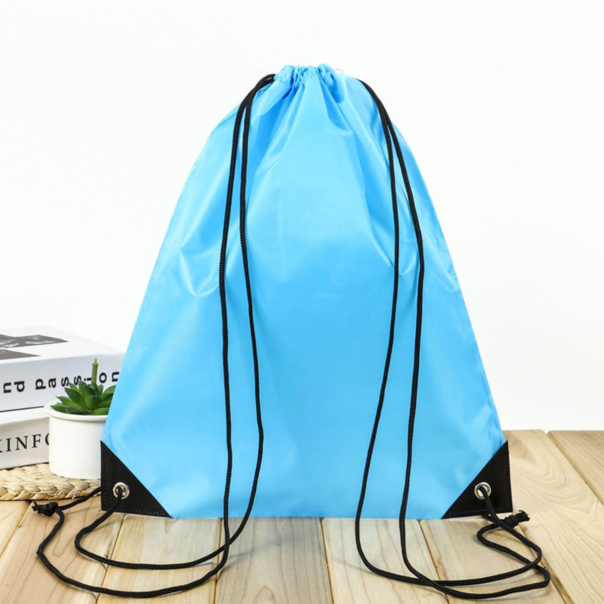 INVODA Drawstring Backpack 4PCS Bulk String Backpack Drawstring Bags Sport Gym Cinch Bag Sackpack for Women Men (Blue)