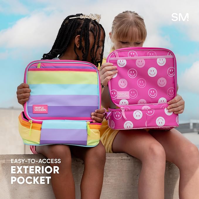 Simple Modern Gabby's Dollhouse Kids Lunch Box for School | Reusable Insulated Lunch Bag for Toddler, Girl, and Boy | Exterior & Interior Pockets | Hadley Collection | Gabby's Friends