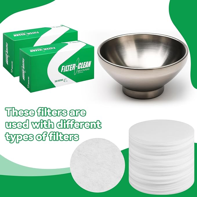 200 Pack Milk Filter Discs Quick Flow Non-gauze Small 4-9/16" Od Replacement