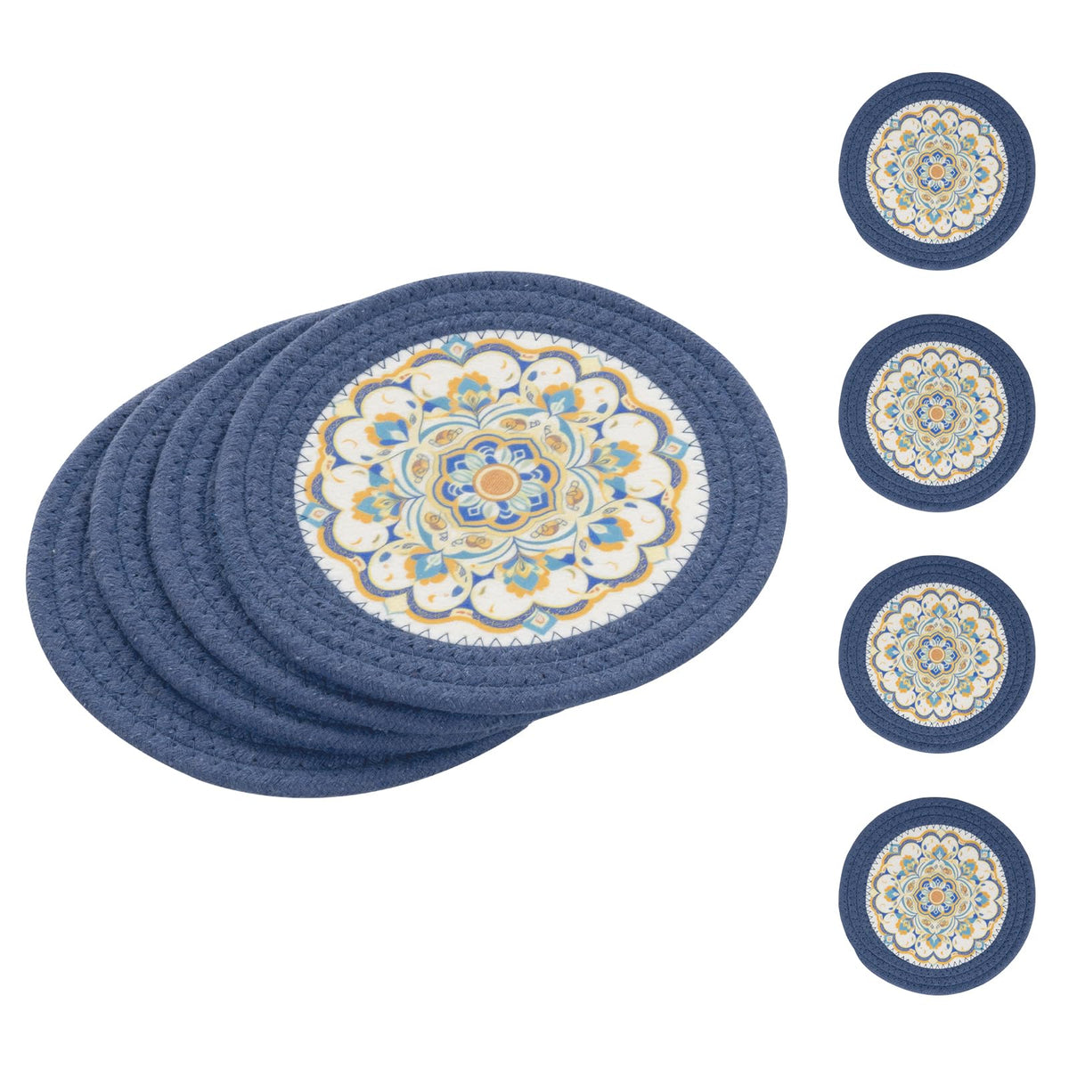 SHACOS Sage Green 8 Inches Trivets for Hot Dishes, 4 Pieces