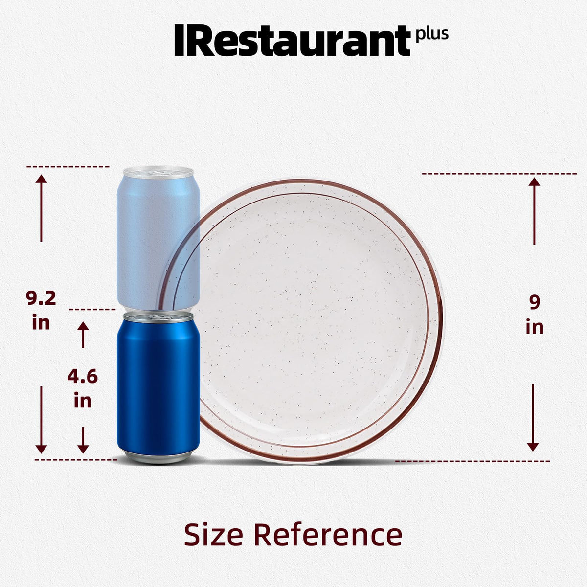 IRESTAURANT PLUS Stoneware Narrow Rim Brown Speckle, Plate 6.5", Case of 36