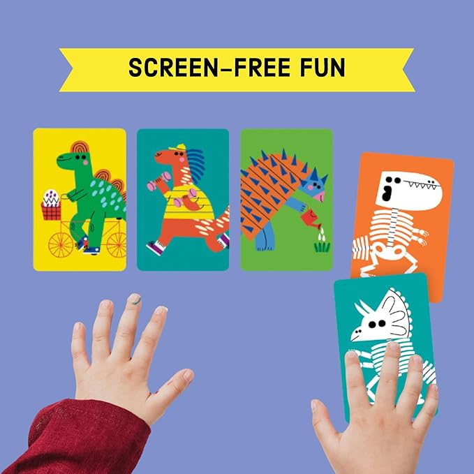 Mudpuppy Dino Slaps! – Dinosaur Version of Classic Kids Slap Jack Card Game with Cute Illustrations of Dinosaurs for Children Ages 4 and Up, 2-4 Players