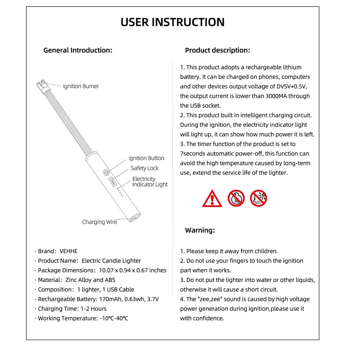 VEHHE Candle Lighter, Electric Rechargeable Arc Lighter with LED Battery Display Long Flexible Neck USB C Lighters for Light Candles Gas Stoves Camping Barbecue