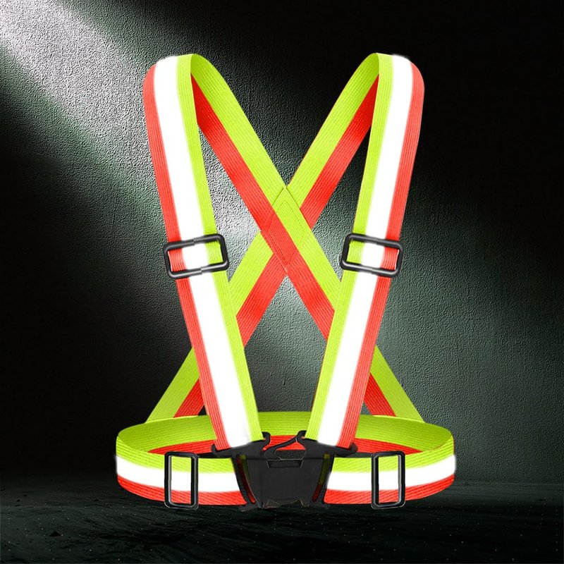 Fepdiu High Visibility Reflective Vest Safety Vest Running Reflective Gear Adjustable Reflective Vest for Walking,Jogging,Hiking,Night Cycling