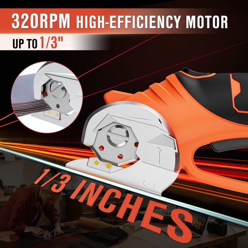 Cordless Electric Scissors for Cardboard Cutter with 4 SK5 Blades, 4V Rechargeable Electric Box Cutters, Powerful Power Shears Cutting Tool for Fabric, Carpet, Leather