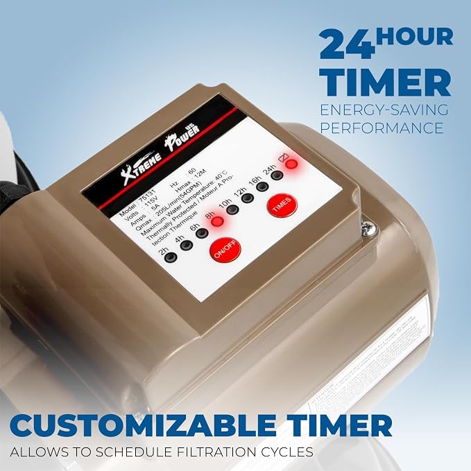 XtremepowerUS 3, 100GPH Swimming Pool 16" Sand Filter 3/4 HP Pool Pump w/ Timer