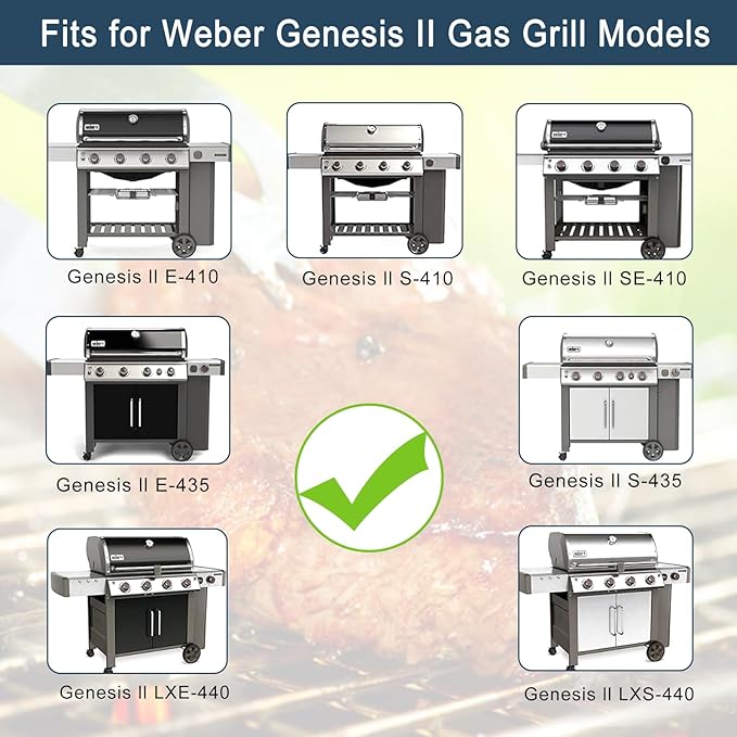 Flavorizer Bars and Heat Deflectors for Weber Genesis II E-410, S-410, LX E-440, S-440 (304 Stainless Steel, 66030 * 7+ES/410 * 4)