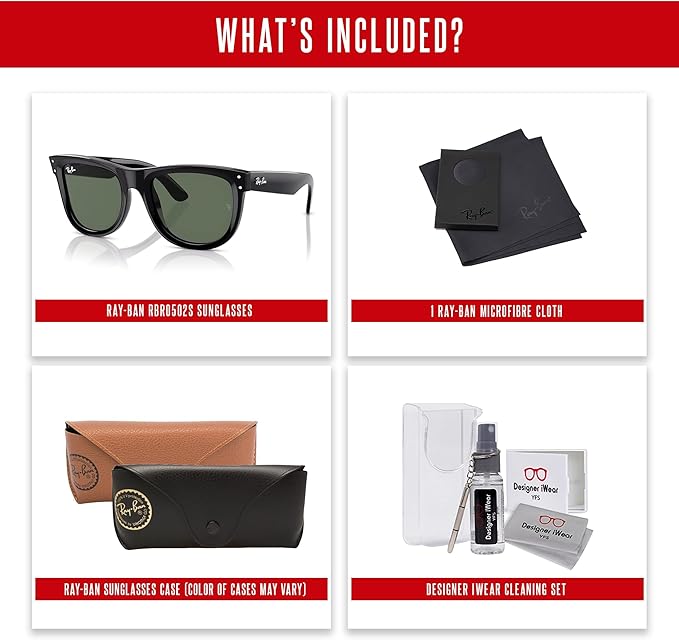 Ray-Ban Wayfarer Reverse RBR0502S Square Sunglasses for Men for Women +BUNDLE with ACCESSORY EYEWEAR KIT