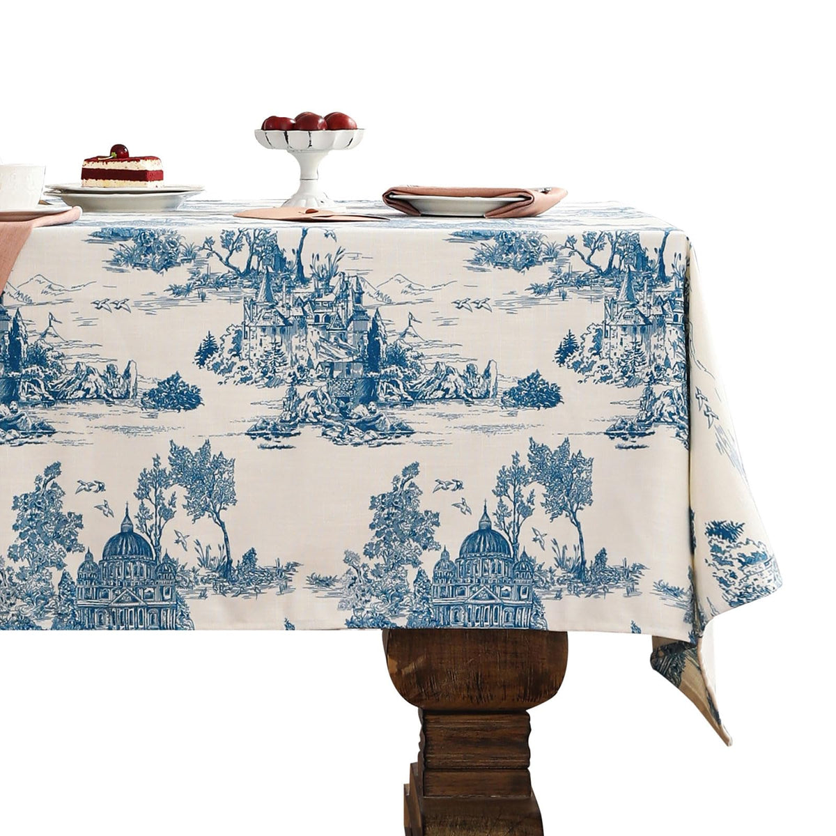 patdrea Vintage French Linen Tablecloth,Rectangular,102"x63"-Kulom A
