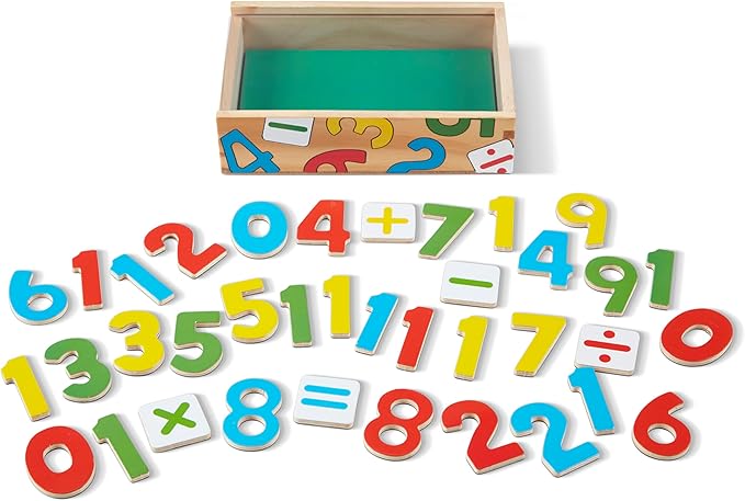 Melissa & Doug 37 Wooden Number Magnets in a Box