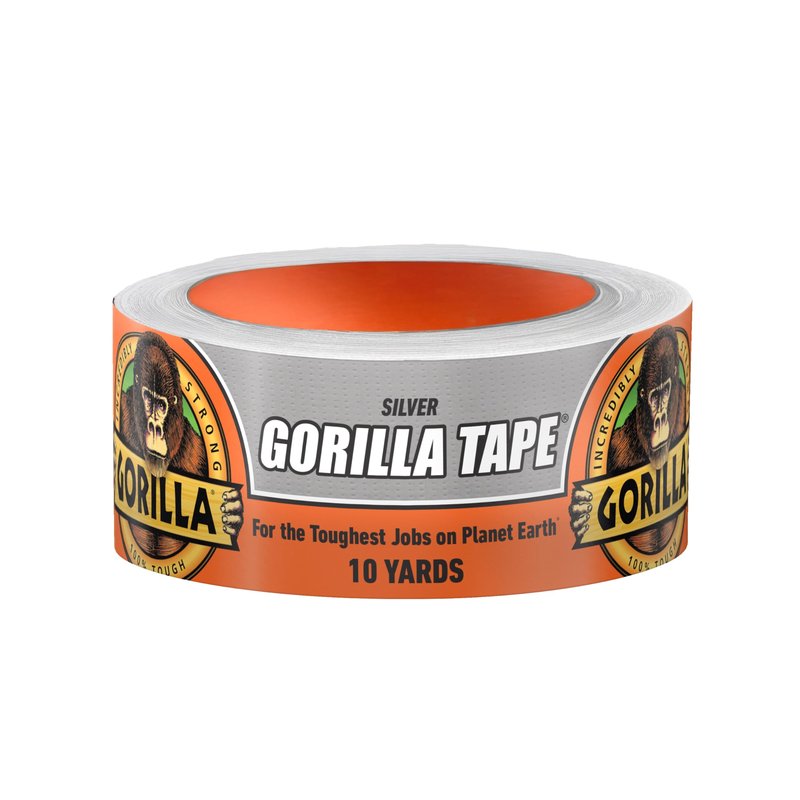 Gorilla Duct Tape, 1.88 in x 10 yd, Silver (Pack of 1) - Utility, Triple Layer Strength, Indoor & Outdoor, Weather Resistant Shell