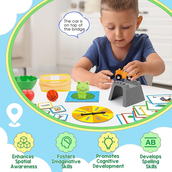 Positional Word Learning Set, Toddler Board Games, Manipulatives Match Games, Educational Games for Kids Ages 4+, STEM Learning Activities, Fine Motor Skills, Speech Therapy Toys