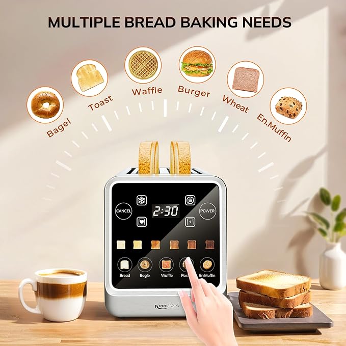 Keenstone Long Slot Toaster 4 Slice with Touchscreen