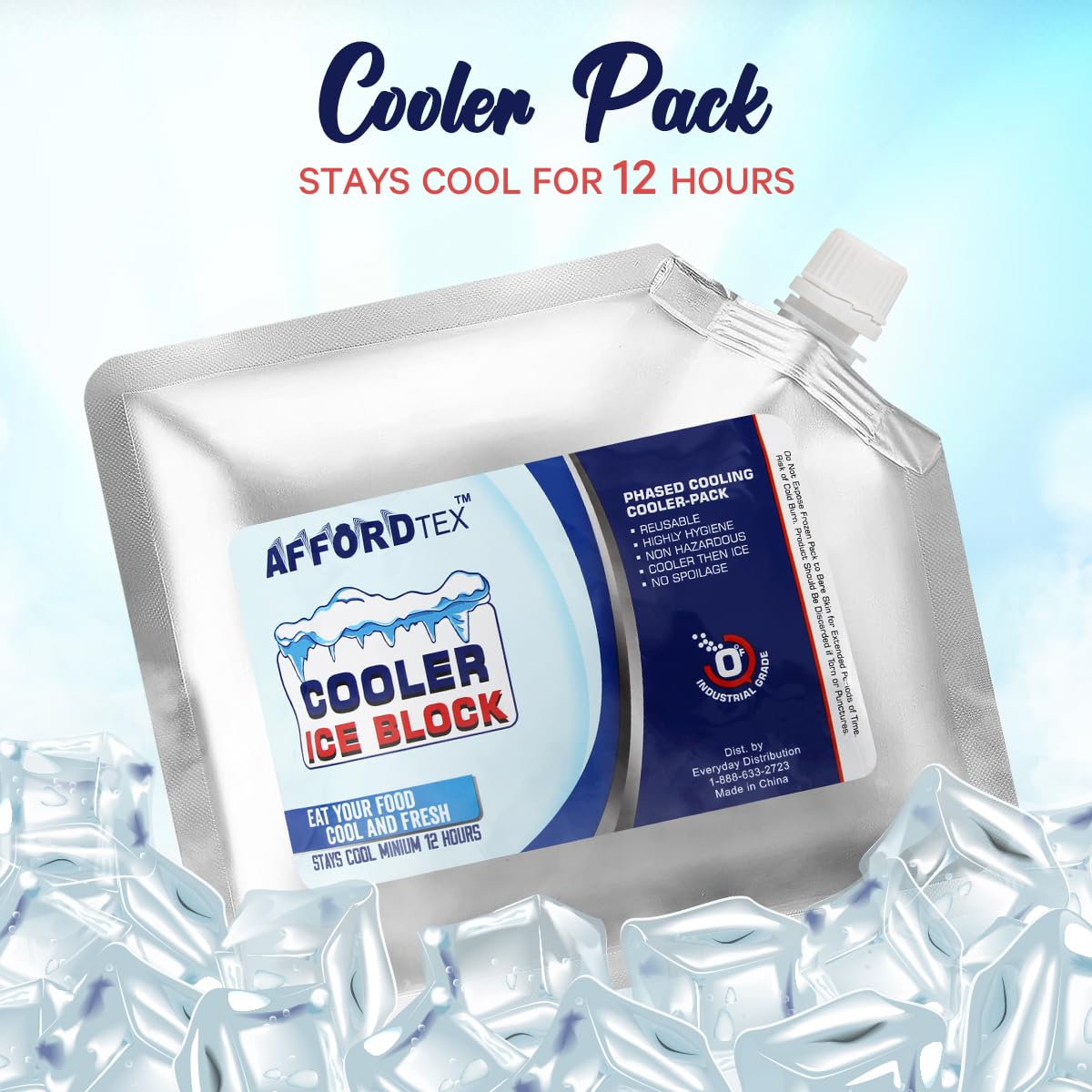 Ice Packs for Cooler, 4 Reusable Ice for Coolers,10 inches x 10 Inches Each,Long Lasting ice for ice Chest, and Lunch Box,A Must for All Outdoor Activity Keep Your Food Fresh