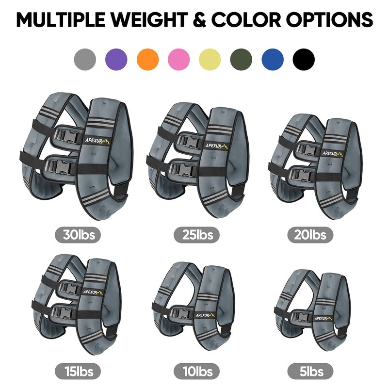 APEXUP 5lbs Weighted Vest Men Women, Weight Vest for Women Workout Equipment for Strength Training Running (Grey)