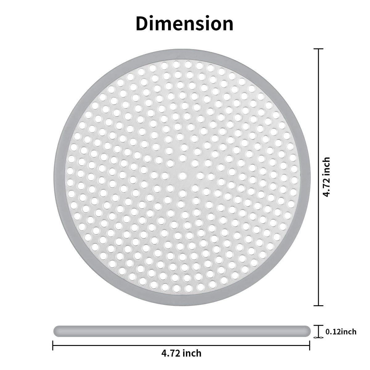 Ohtomber Shower Drain Hair Catcher - 2PCS 4.72” Shower Stall Sink Drain Cover Strainer, Stainless Steel Bathtub Hair Filter Trap Stopper, Bathroom Floor Screen Protector with Silicone Rim
