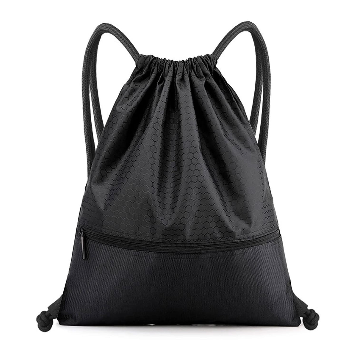 Drawstring Backpack Bag, Sports Gym Sackpack with Zipper Pocket