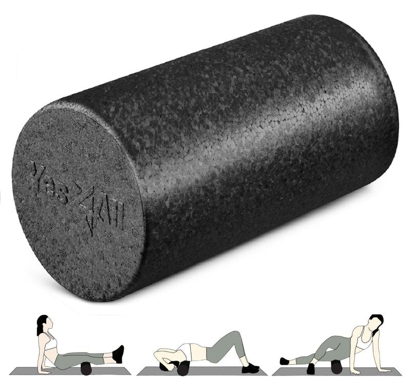Yes4All High-Density EPP Round Back Roller Foam, Exercise Foam Roller for Yoga, & Pilates, Multiple Sizes and Colours, Lime - 12 inches