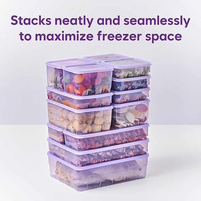THX_SOYOON Freezer Containers for Food Storage 10pcs - Soup with Lids Safe/Startr Package - Twist Release - Flexible Frozen Design - BPA Free