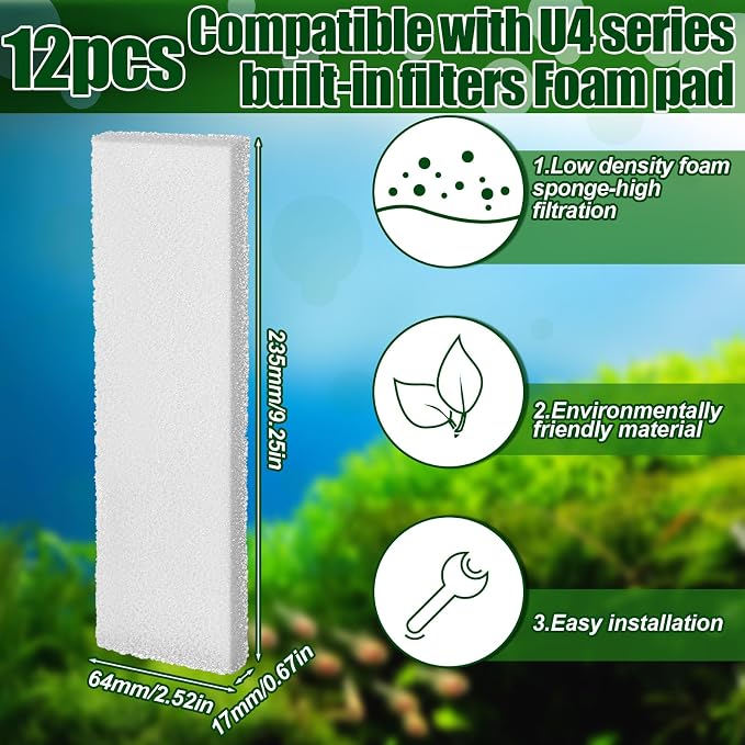 Pangda 24 Pcs Carbon Filter Foam Pads and Foam Filters Compatible