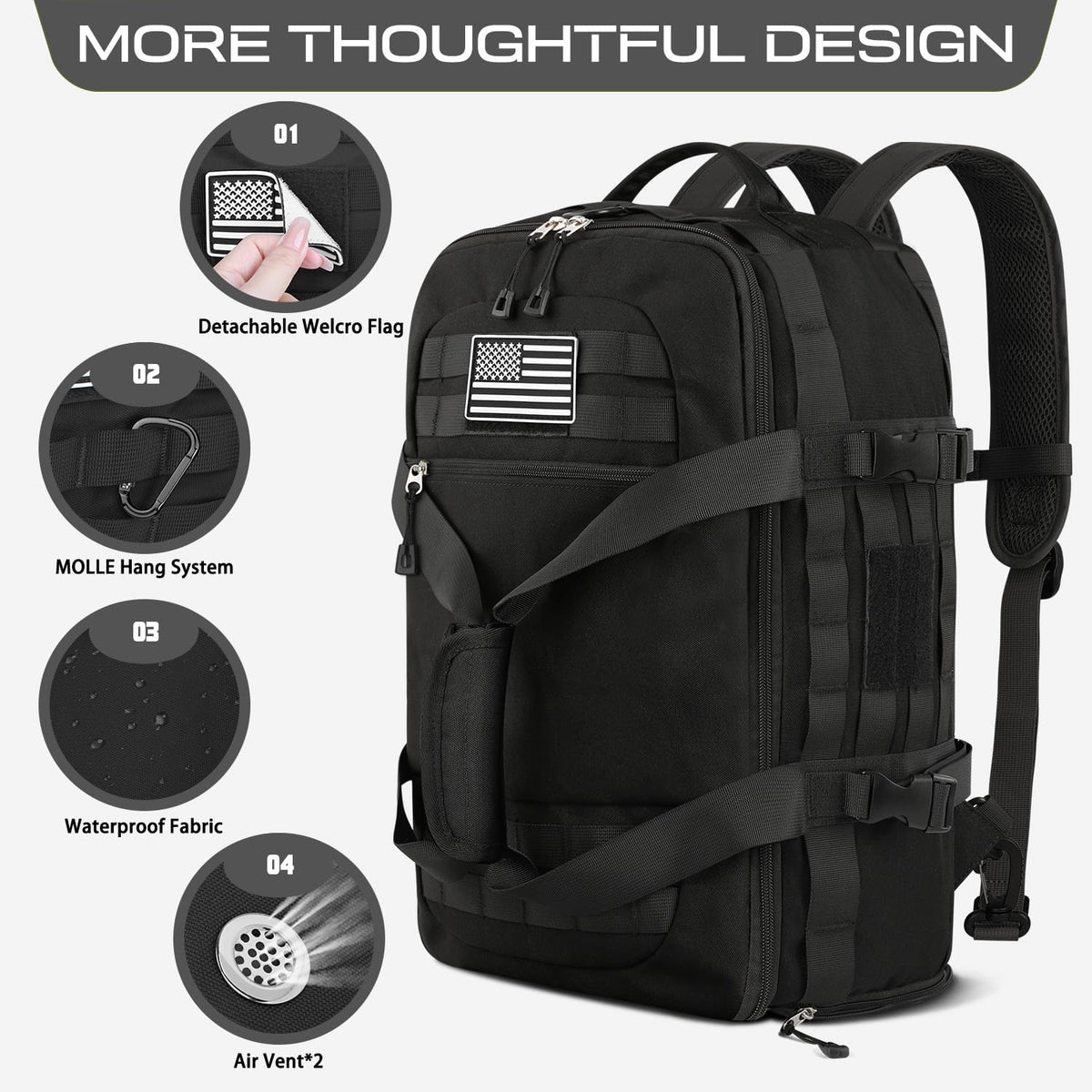Gym Bags for Men, Large Tactical Duffle Bag with Shoe Compartment