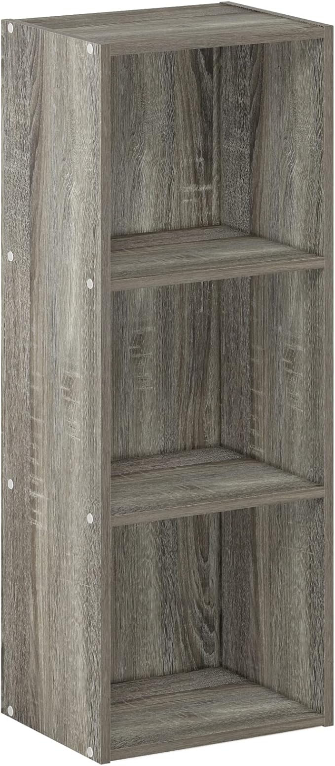 Furinno Pasir 3-Tier No Tool Assembly Open Shelf Bookcase, French Oak | Furinno, Pasir, 3-Tier, No Tool Assembly, Open Shelf, Bookcase