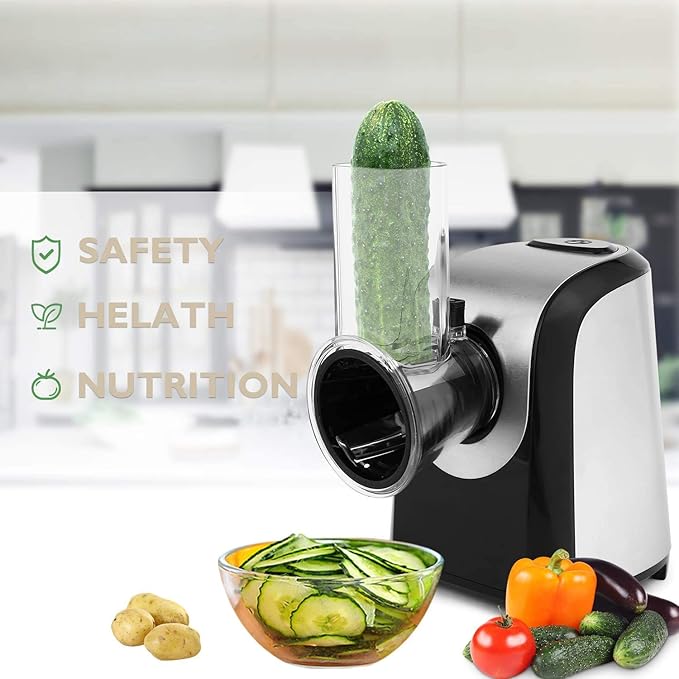 Electric Vegetable Slicer Shredder Salad Maker for Kitchen, 150W 5 Cones