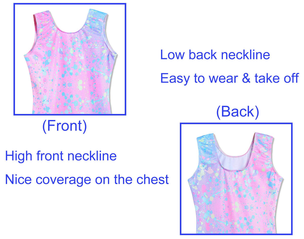 Domusgo Toddler Girls Gymnastics Leotards Size 1t 2t Shiny Graffiti Dot Sleeveless Unitards