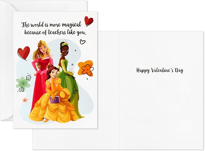 Hallmark Disney Princess Valentines Day Cards for Kids School Classroom Exchange and Mailbox with Light and Sound