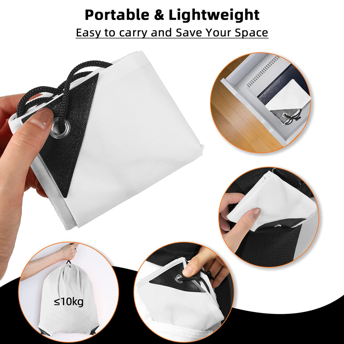GoodtoU Drawstring Bags Bulk Nylon Backpack Draw String Back Bag Cinch Sack Drawstring Gym Bag Backpack for Sport, Traveling, Team (White, 128Pcs)
