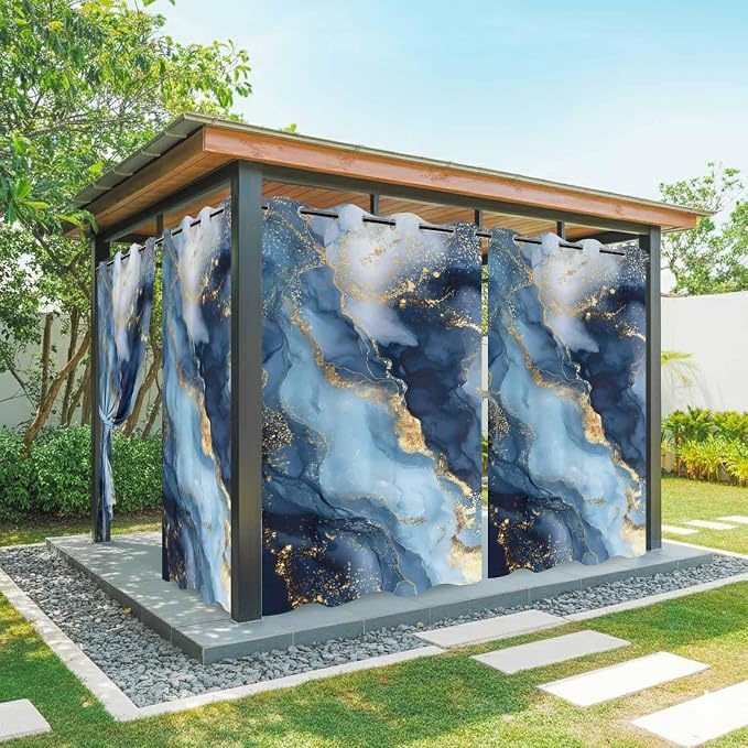 Marble Texture Outdoor Curtains